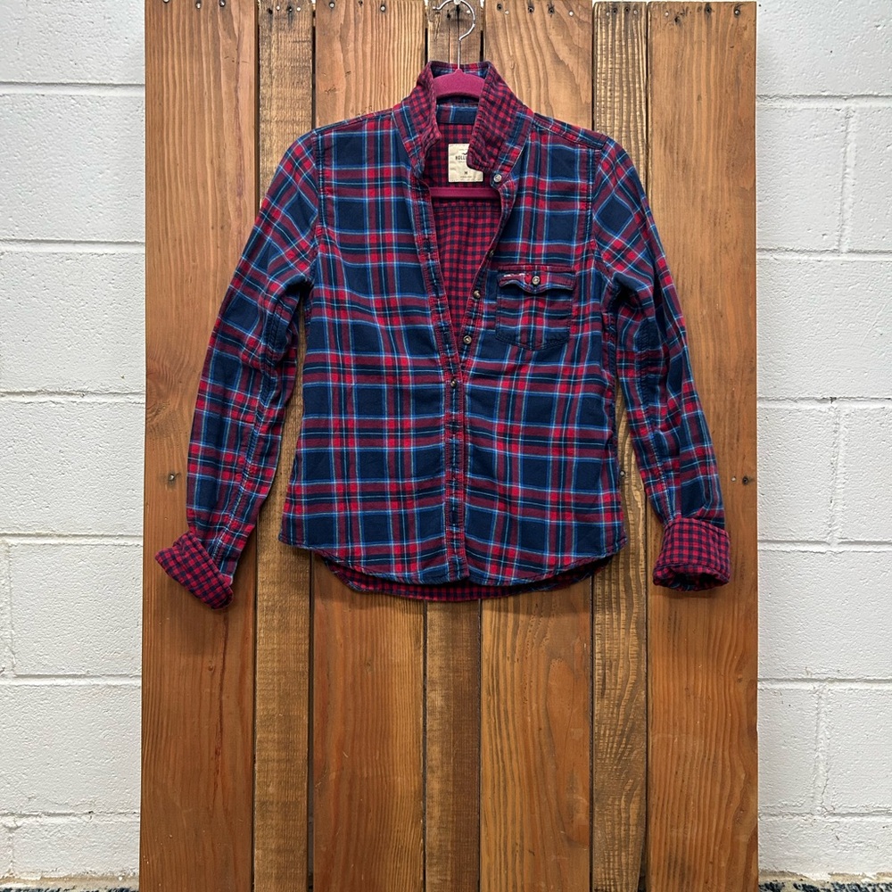 Hollister Co. size medium blue and red flannel - Picture 2 of 8